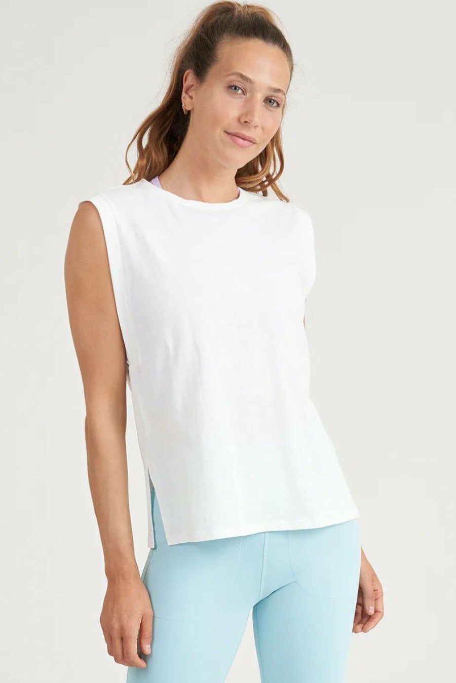 Women * | Half Off Thrive Societe Muscle Tank White