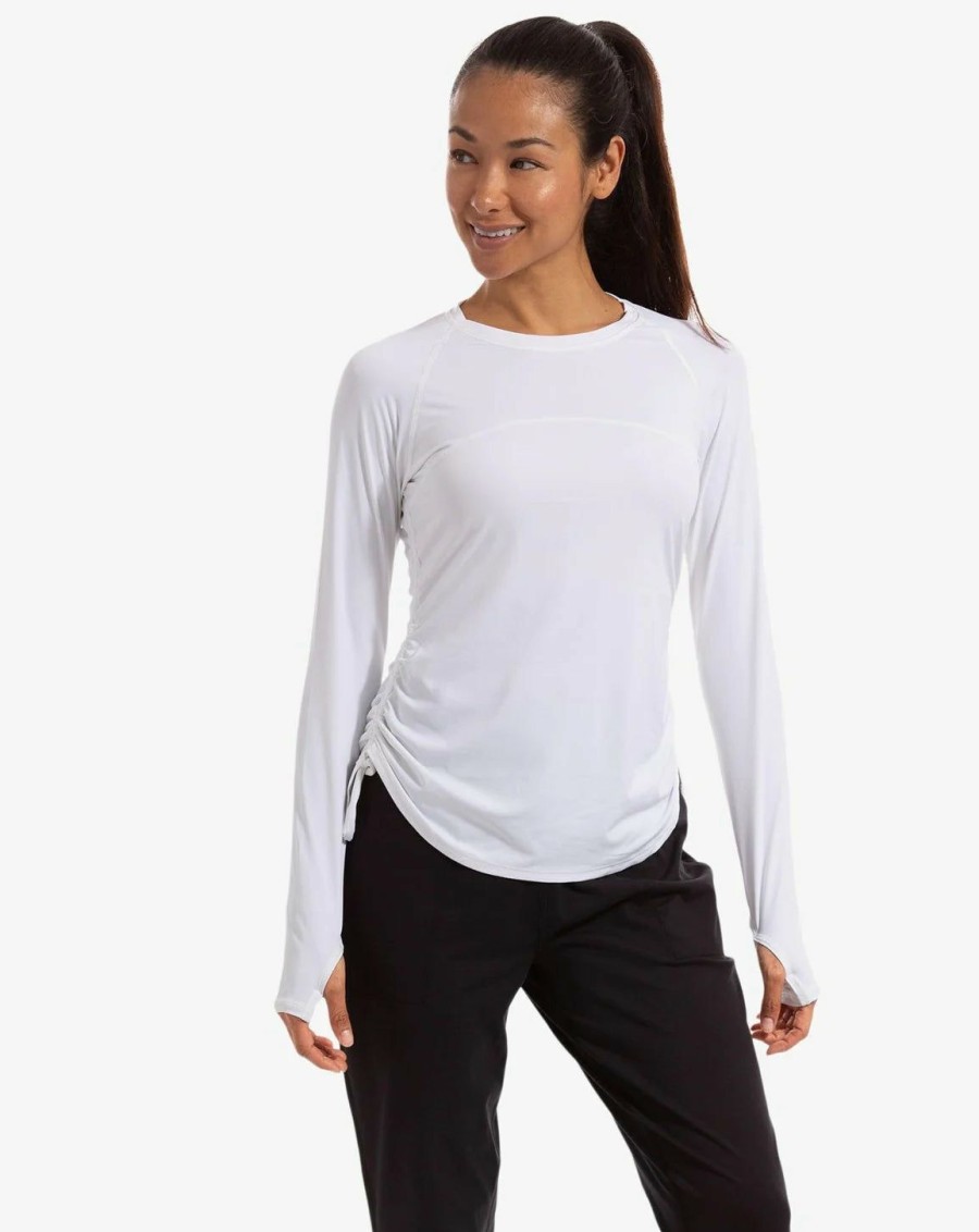 Women * | Prefential Price Bloquv Drawstring Crew White