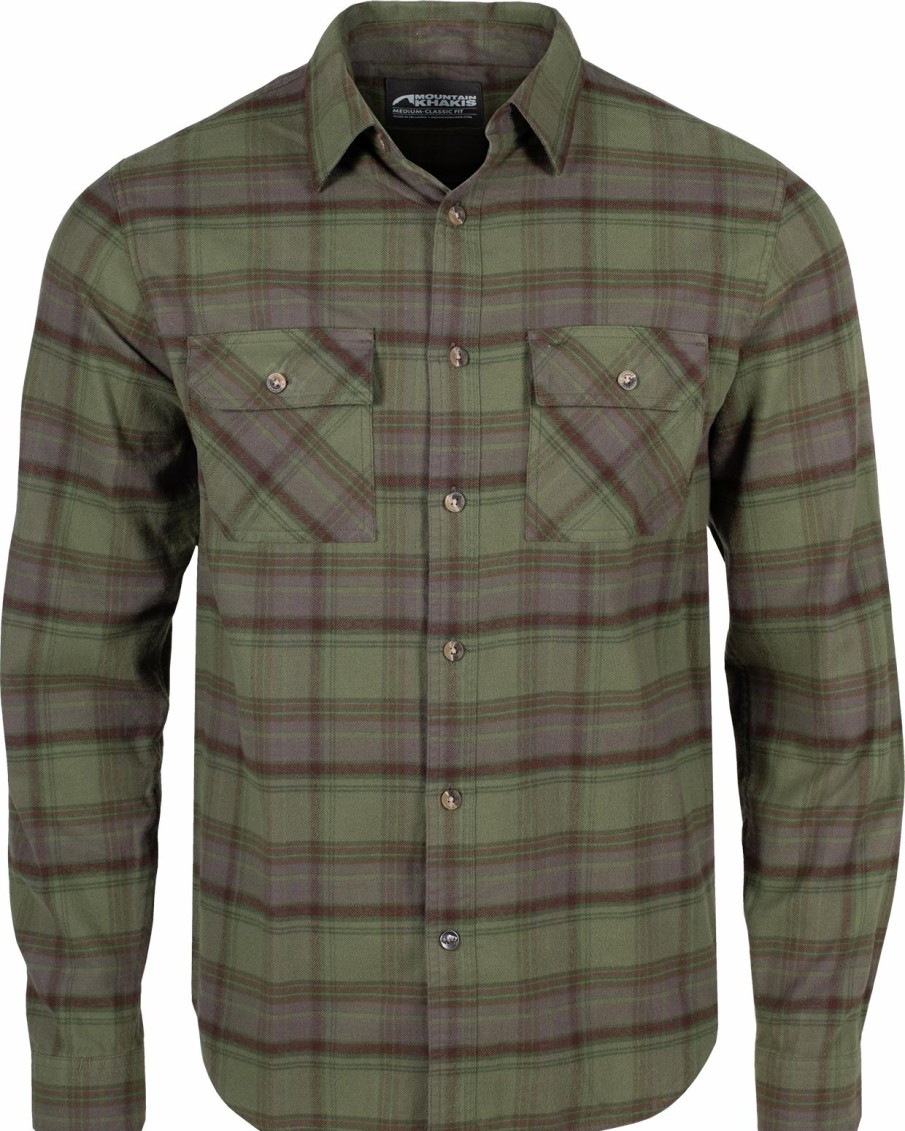 Men * | Clearance Mountain Khaki Park Flannel Classic Fit Forest Moss