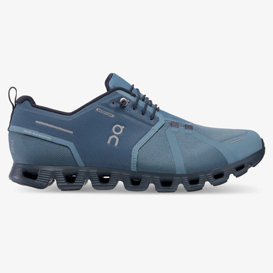 Men * | Sales Online On Running Men'S Cloud 5 Waterproof Metal/Navy