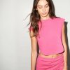 Women * | On Sale Lna Clothing Lana Slub Skirt Neon Fuschia