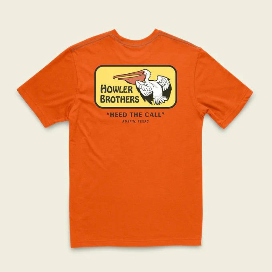 Men * | Limit Offer Howler Bros Select T Pelican Badge/Orange