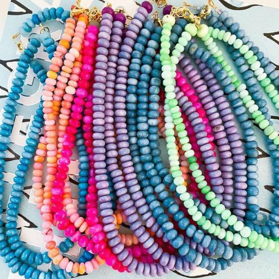 Accessories * | On Sale Lawren Taylor Necklace Hot Pink Opal