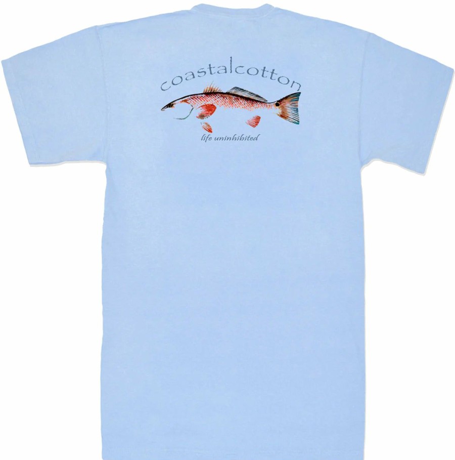 Men * | Special Offers Coastal Cotton Ocean Redfish Short Sleeve Tshirt