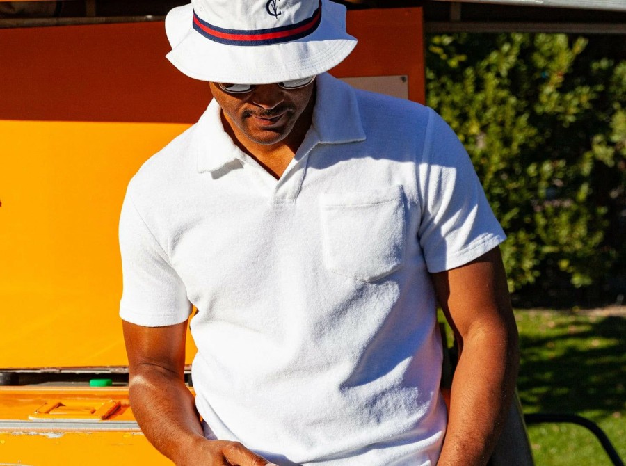 Men * | Clearance Criquet Terry Cloth Polo White