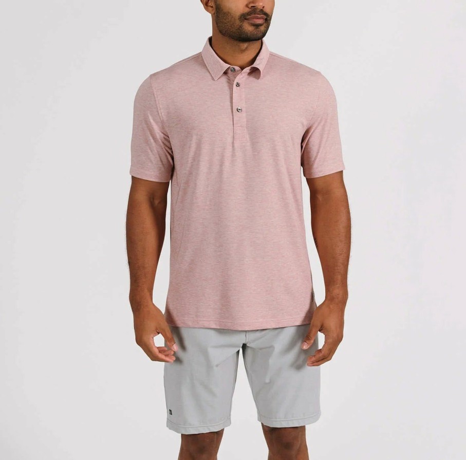 Men * | Limit Offer Linksoul Delray Polo Clay Heather