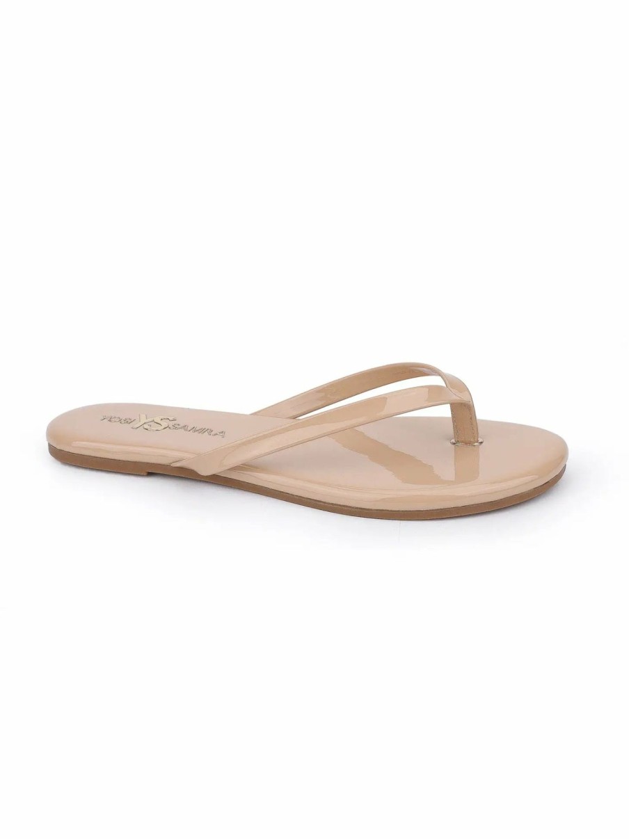 Women * | Discount Online Yosi Samra Rivington Flip Flop Nude Patent