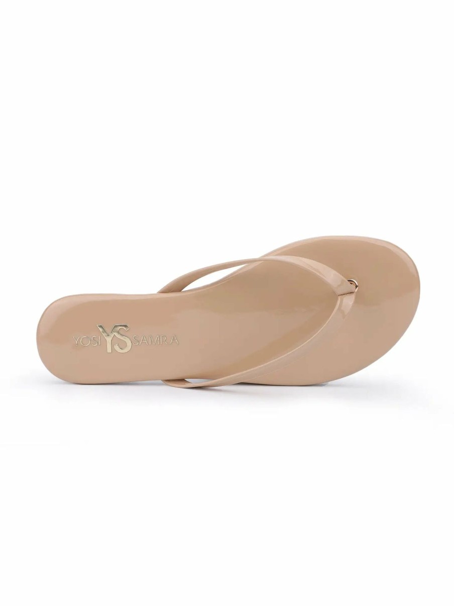 Women * | Discount Online Yosi Samra Rivington Flip Flop Nude Patent