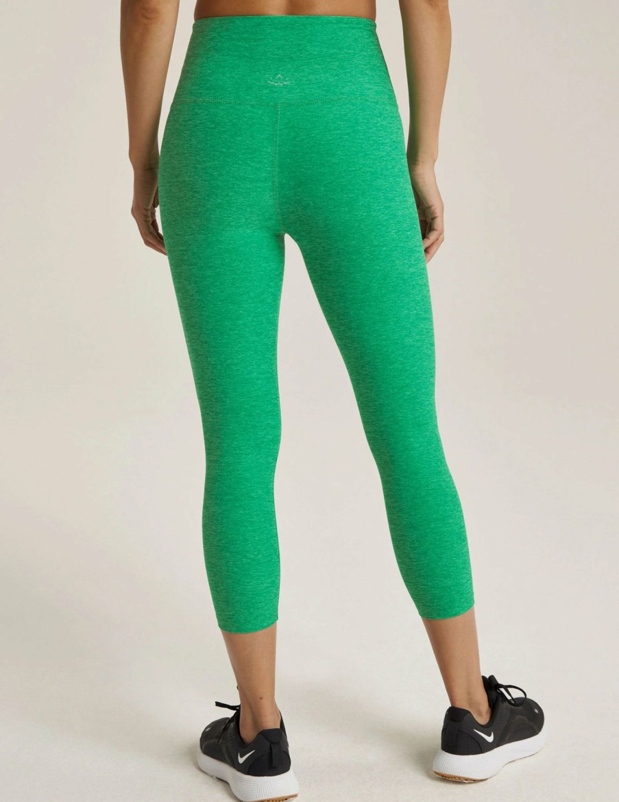 Women * | Discount Online Beyond Yoga Spacedye Walk And Talk High Waisted Capri Legging Green Grass Heather