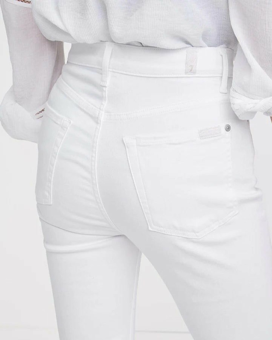 Women * | Clearance 7 For All Mankind High Waisted Slim Kick Luxe White