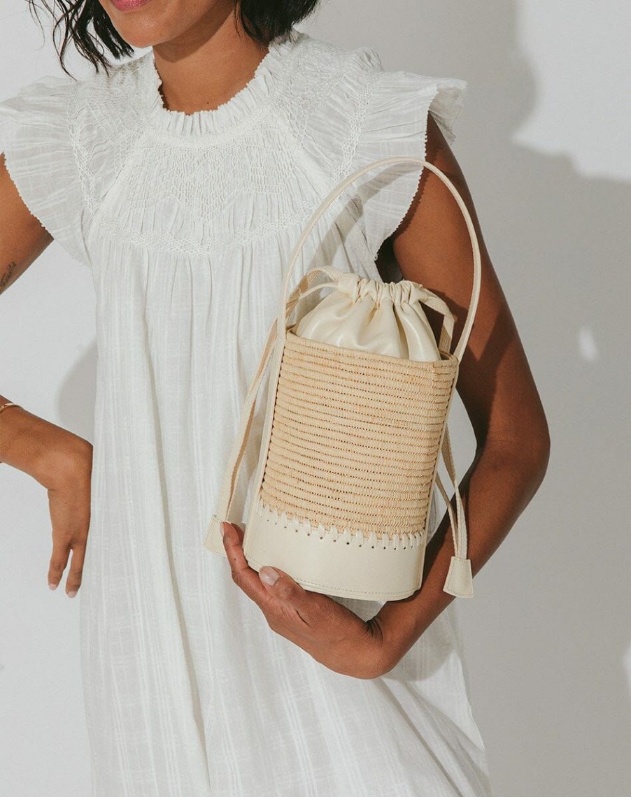 Accessories * | Half Off Cleobella Kira Bucket Bag Natural