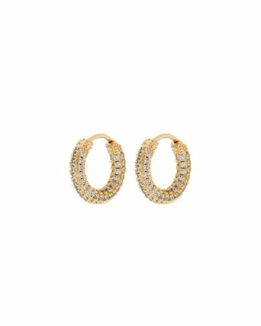 Accessories * | Sales Online Luv Aj Pave Amalfi Huggies Gold