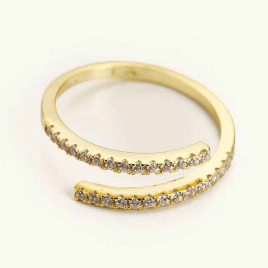 Accessories * | Limit Offer Nikki Smith Gold Ashton Adjustable Ring