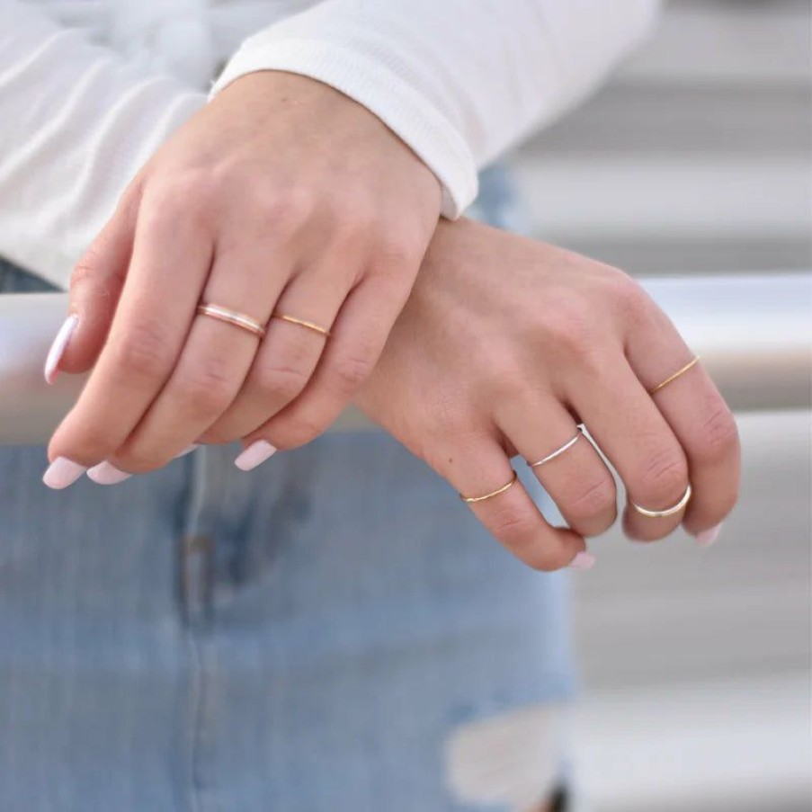 Accessories * | Clearance Nikki Smith Designs Plain Gold Filled Stackable Ring