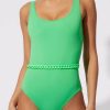 Women * | Half Off Solid & Striped The Anne Marie One Piece Butterluxe Parakeet