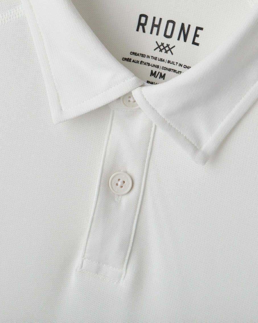 Men * | Special Offers Rhone Apparel Delta Pique Polo White