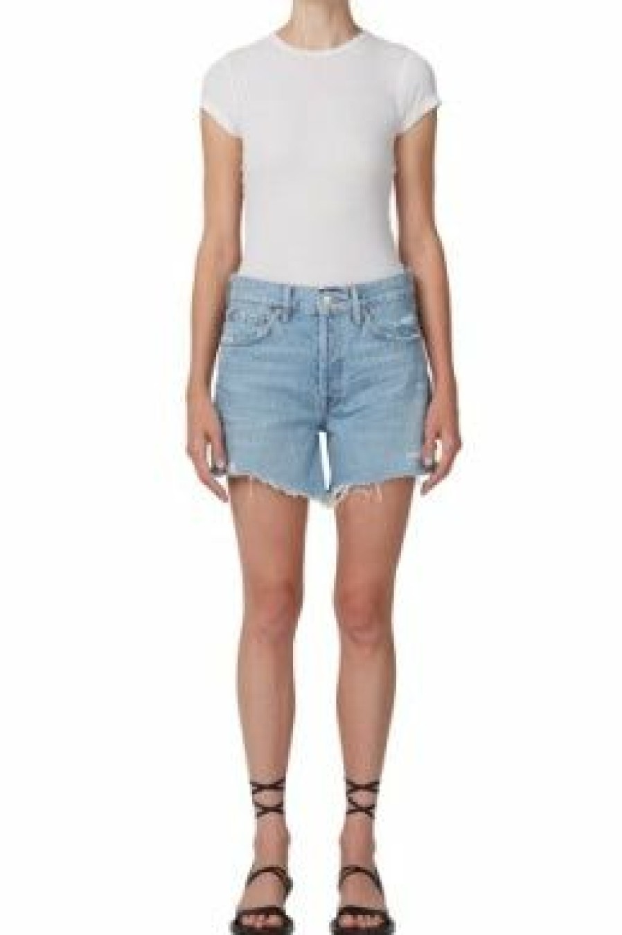 Women * | Limit Offer Agolde Parker Vintage Long Cut Off Short Swapmeet