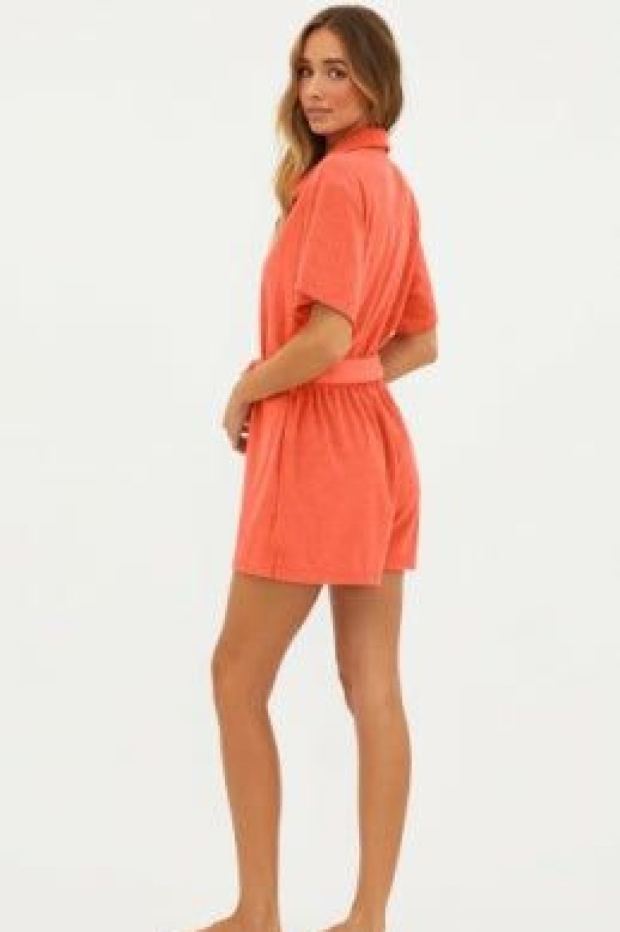 Women * | Special Offers Beach Riot Gia Romper Desert Clay