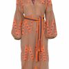 Women * | Discount Online Devotion Twins Korali Dress Beige/Orange