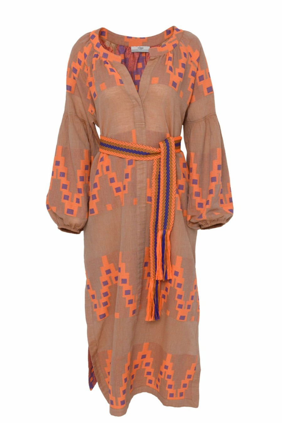 Women * | Discount Online Devotion Twins Korali Dress Beige/Orange