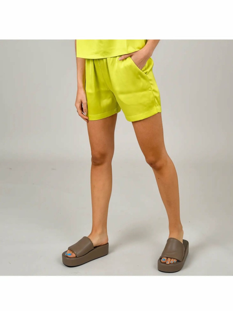 Women * | Special Offers Rd Style Patti Pull-On Short W/ Slant Pocket Sunny Lime