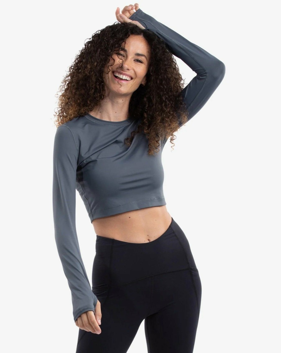 Women * | On Sale Bloquv Everyday Crop Top Smoke