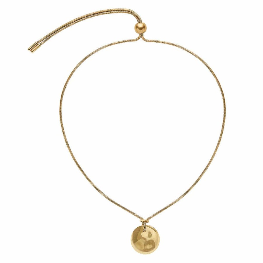 Accessories * | Limit Offer Soko Ripple Disc Pendant Necklace Gold