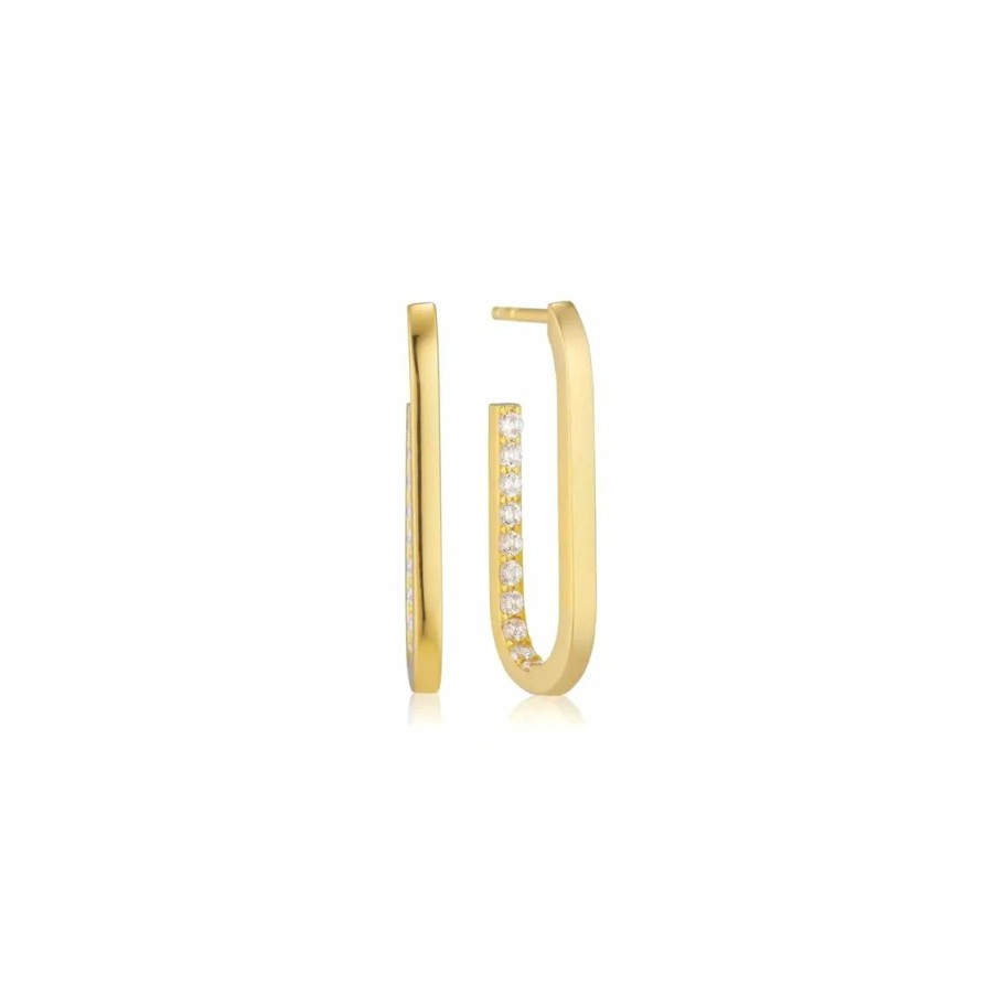 Accessories * | Clearance Nikki Smith Alaina Pave Gold Hoops