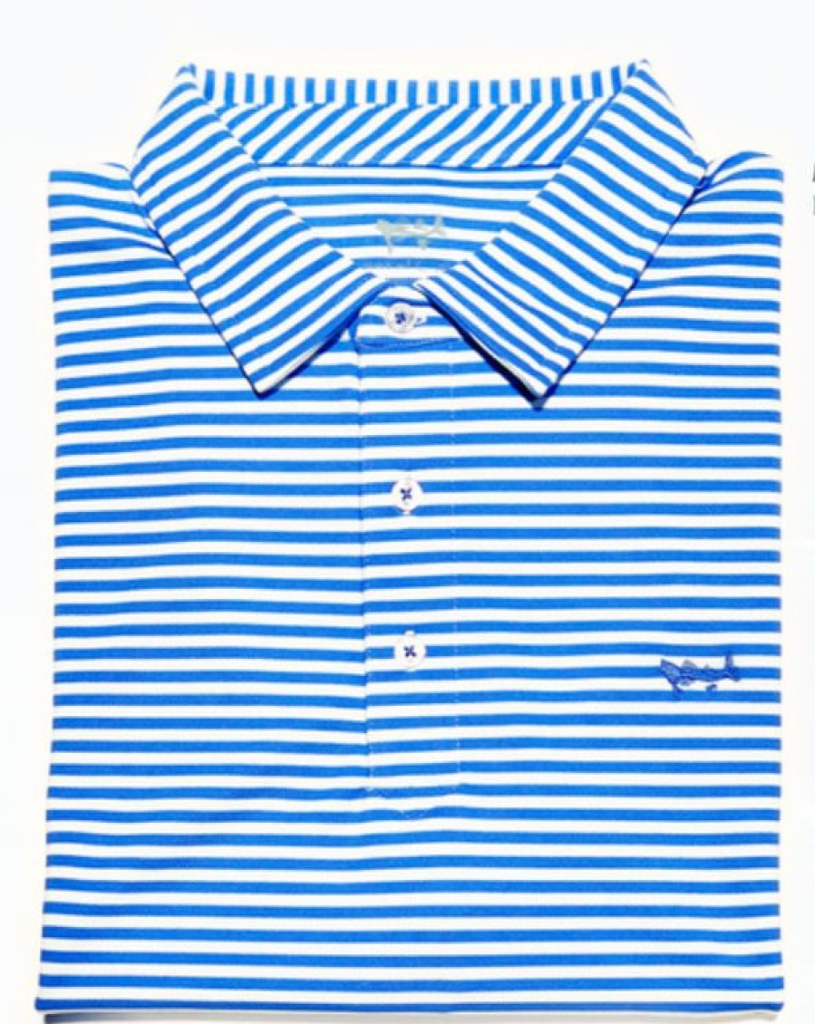 Men * | Half Off Coastal Cotton Classic Stripe Performance Pique