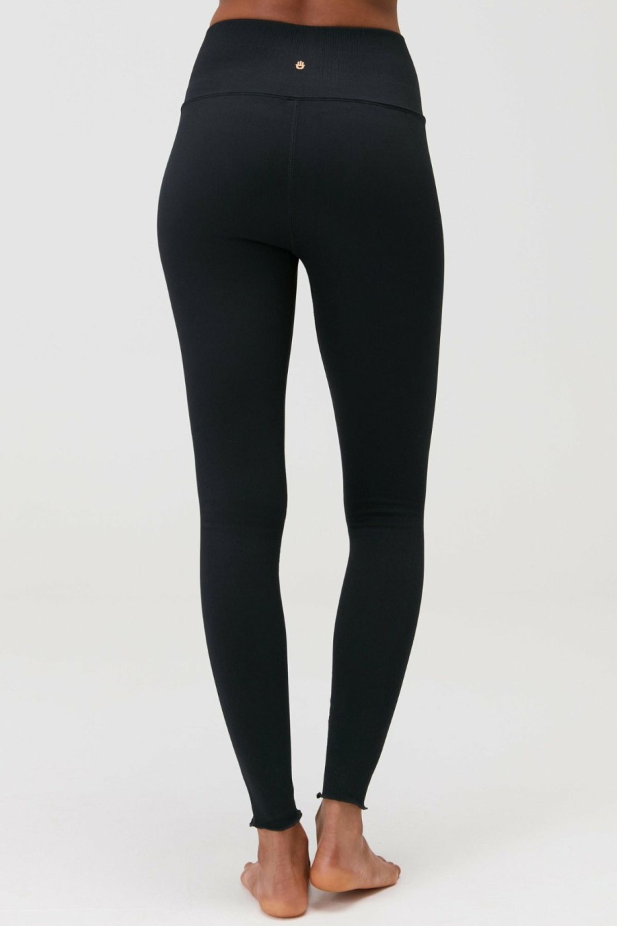 Women * | Sales Online Spiritual Gangster Love Sculpt 7/8 Ruffle Legging -Black