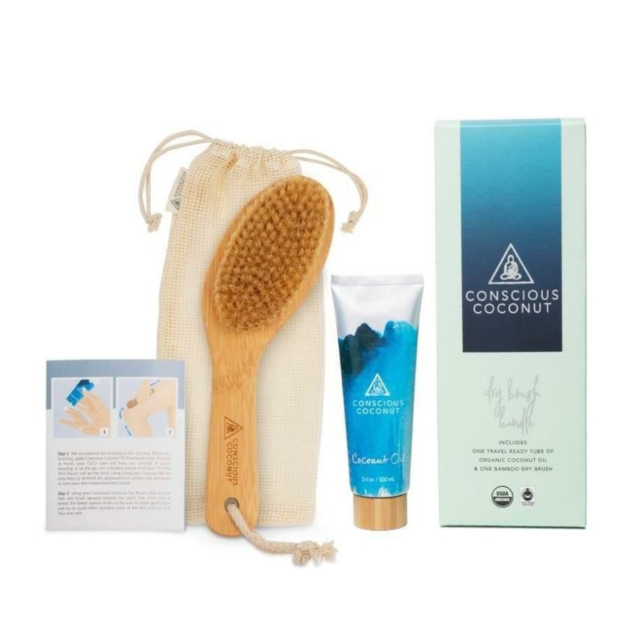 Accessories * | Half Off Conscious Coconut Travel Dry Brush Kit