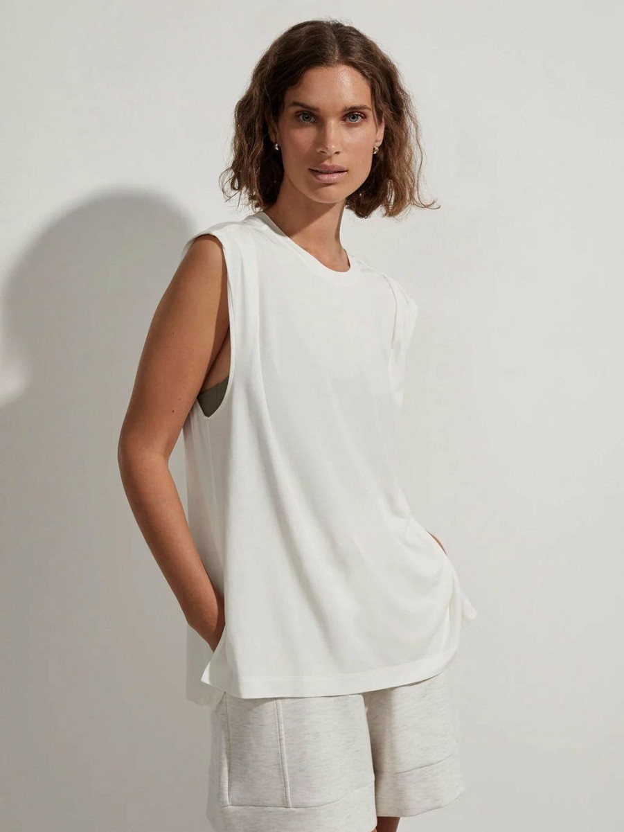 Women * | Special Offers Varley Calgary Boxy Tank Cloud Dancer