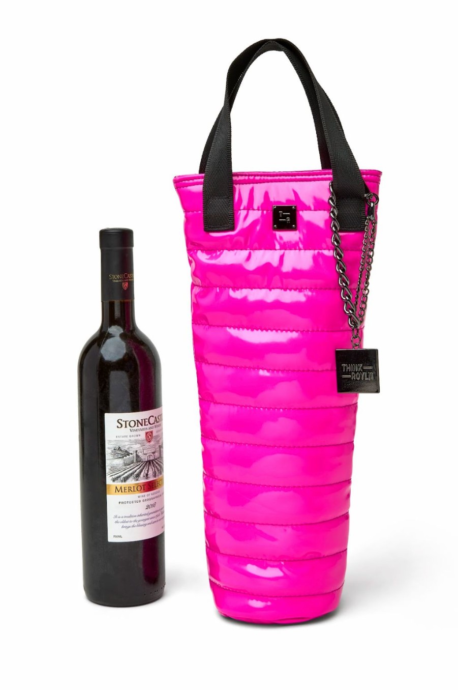 Accessories * | Special Offers Think Royln Absolutely Fabulous Wine Cooler Sizzling Pink Patent