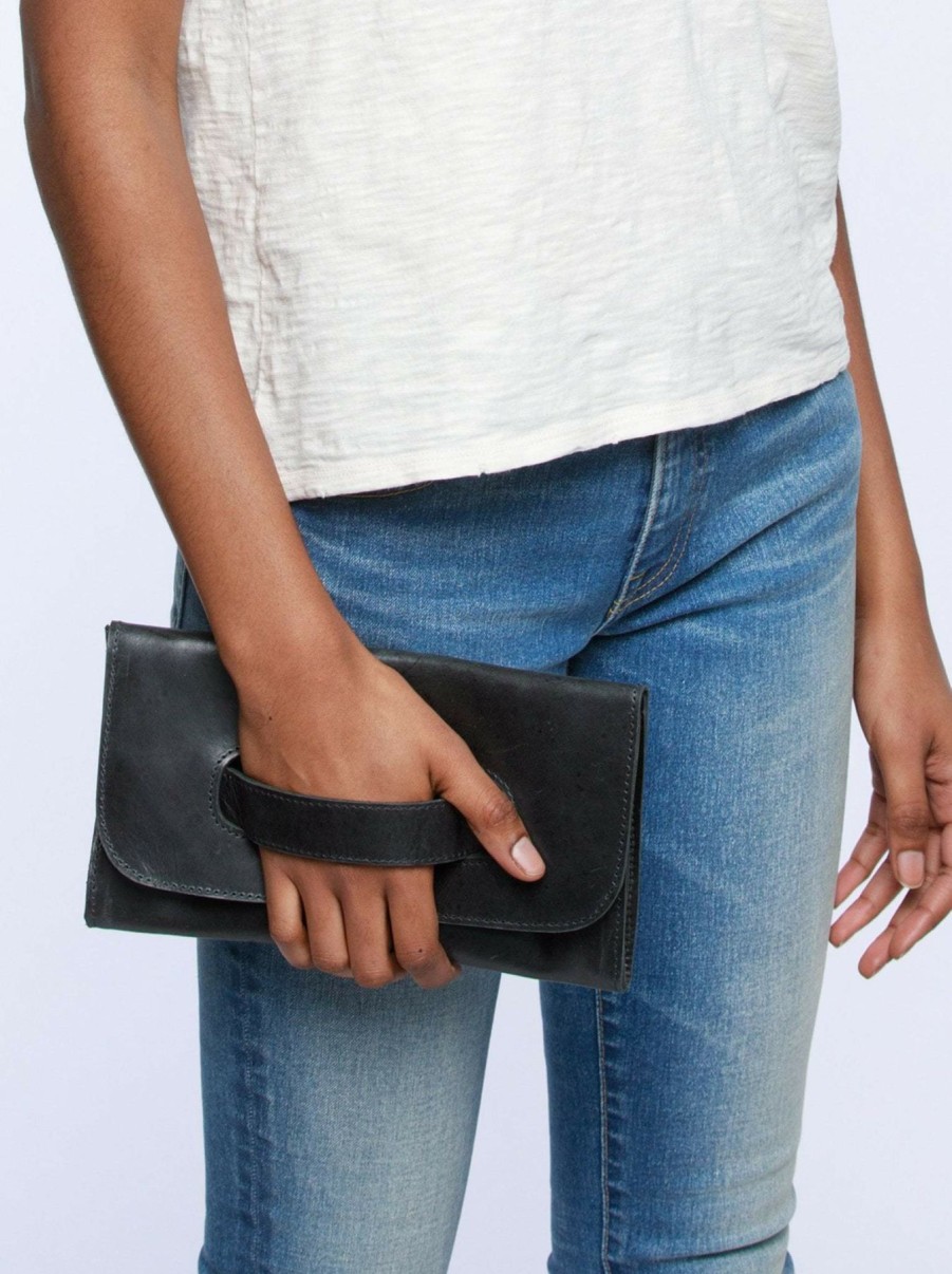 Accessories * | Half Off Able Mare Handle Clutch Black