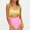 Women * | Half Off Beach Riot Ray One Piece Macaron Color Block