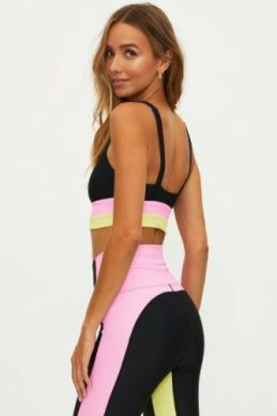 Women * | Special Offers Beach Riot Mackenzie Top Pink Lemonade Color Block