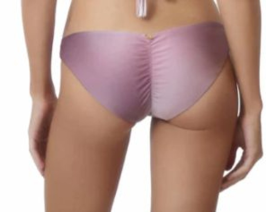 Women * | Sales Online Pq Swim Basic Full Ruched Bottoms Violet Sunset