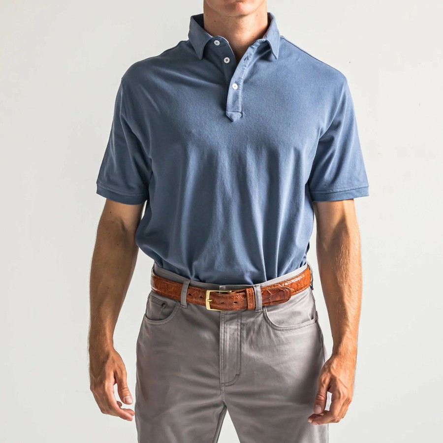 Men * | On Sale Onward Reserve Robson Cotton Polo Gunmetal