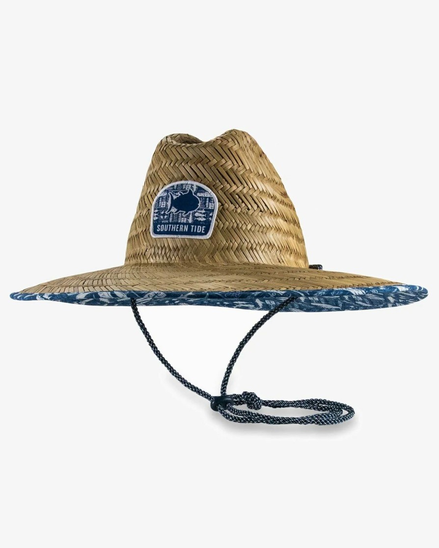 Men * | Special Offers Southern Tide All Inclusive Straw Hat Aged Denim