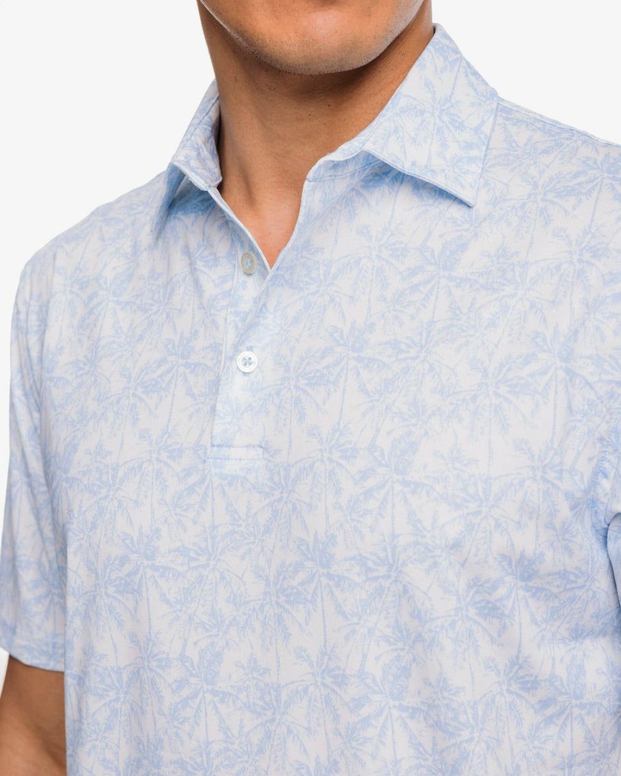 Men * | Sales Online Southern Tide Driver Keep Palm And Carry On Polo Cloud White