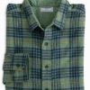 Men * | Clearance Southern Tide Payton Heather Reversible Plaid Sport Shirt Heather Dark Ivy