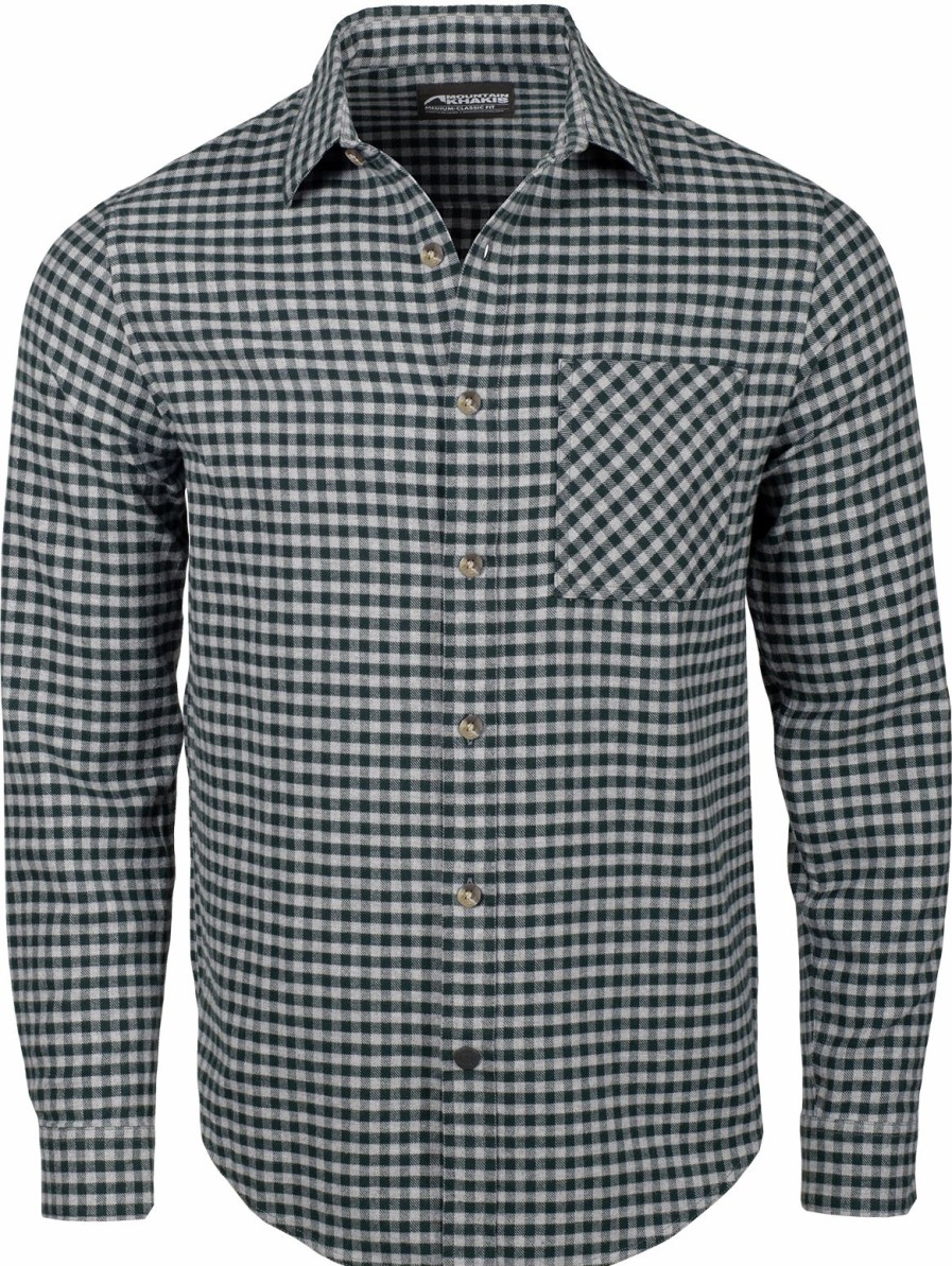 Men * | Prefential Price Mountain Khaki Downtown Flannel Shirt Classic Fit Crater Navy