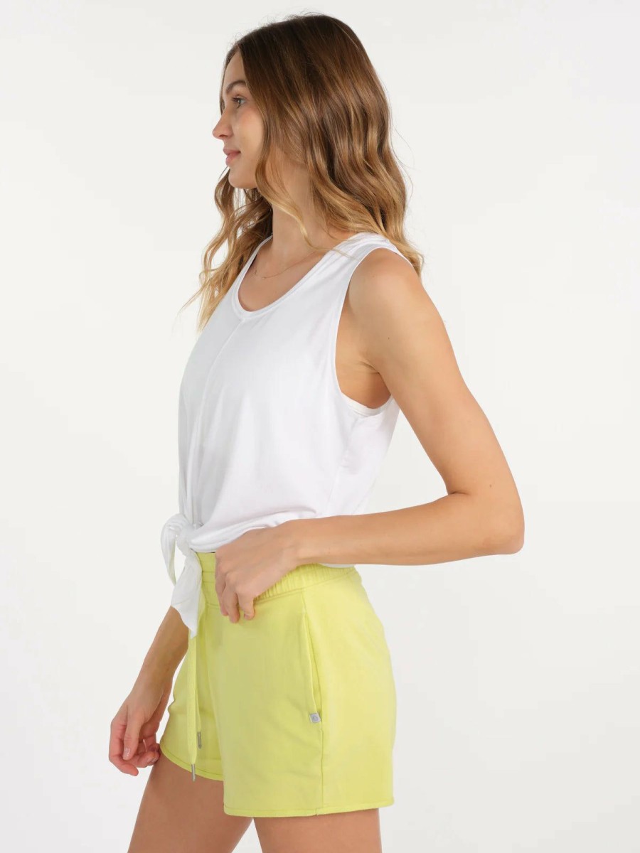 Women * | Discount Online Tasc Miroluxe Tie Tank White