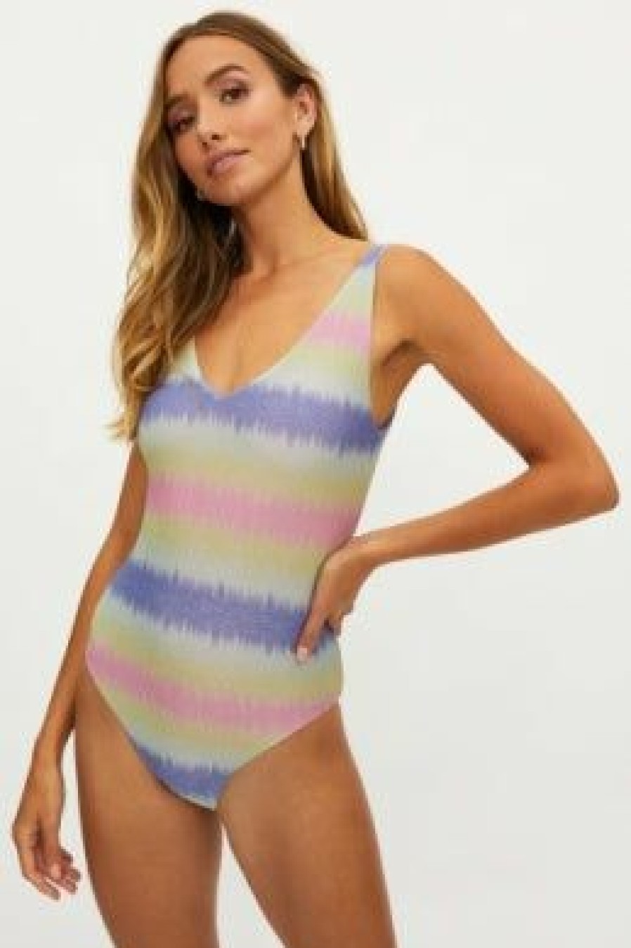 Women * | Special Offers Beach Riot Reese One Piece Cotton Candy Ombre Shine