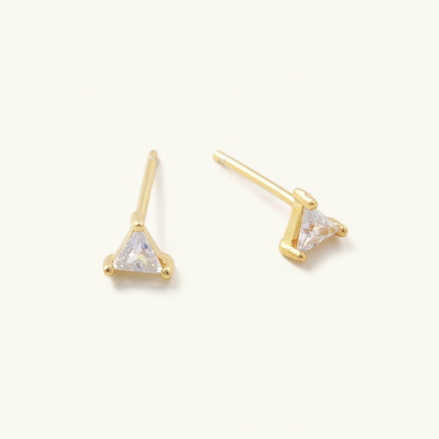 Accessories * | On Sale Nikki Smith Diamond Triangle Studs