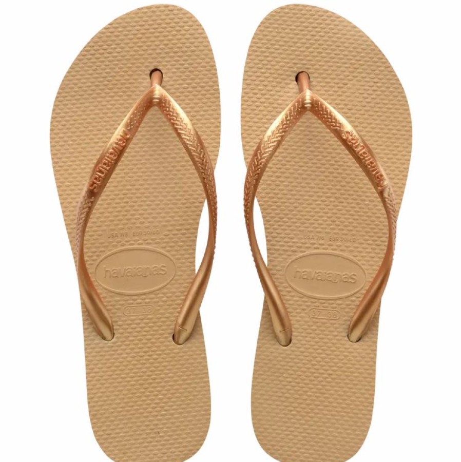 Women * | Limit Offer Havaianas Slim Flatform Sandal Golden