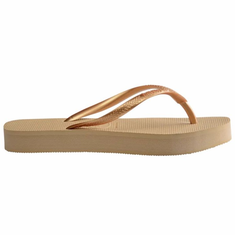 Women * | Limit Offer Havaianas Slim Flatform Sandal Golden