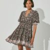 Women * | Sales Online Cleobella Lauren Mini Dress Fan Print