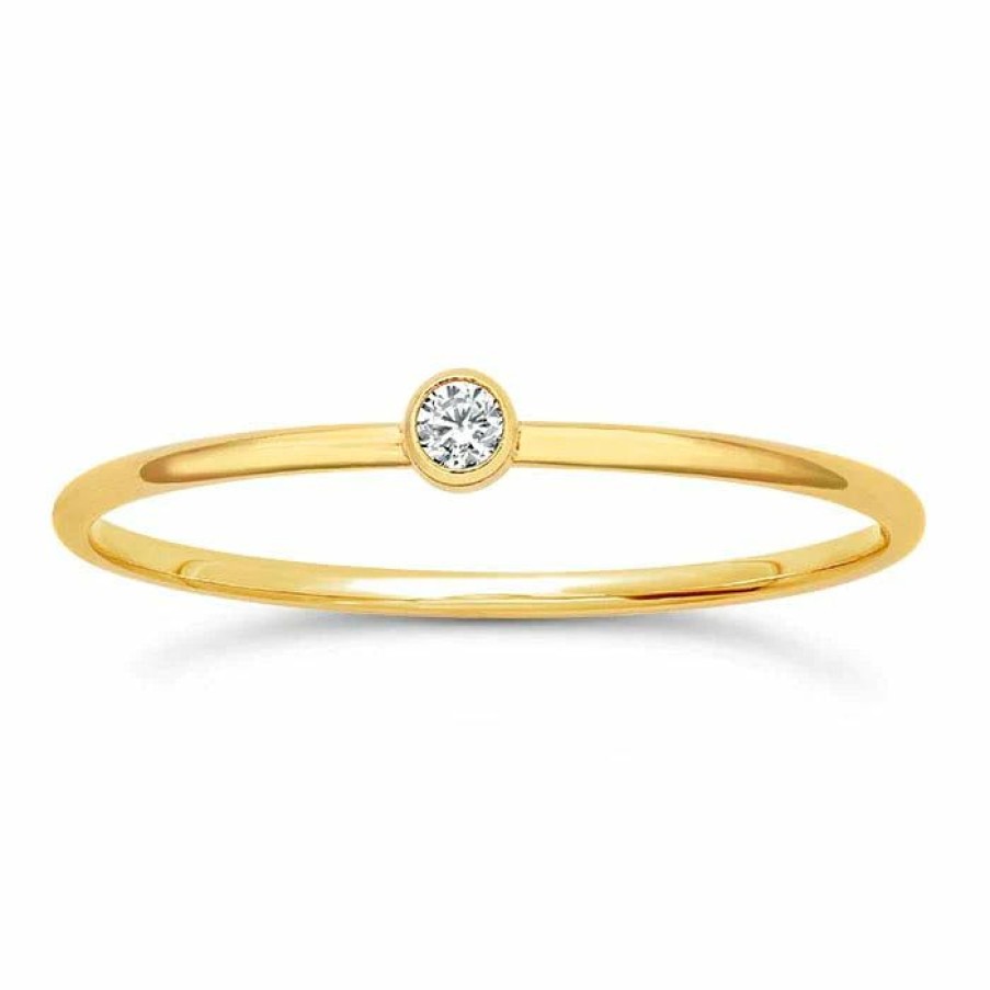 Accessories * | Discount Online Nikki Smith Designs Clear Crystal Gold Filled Stackable Ring