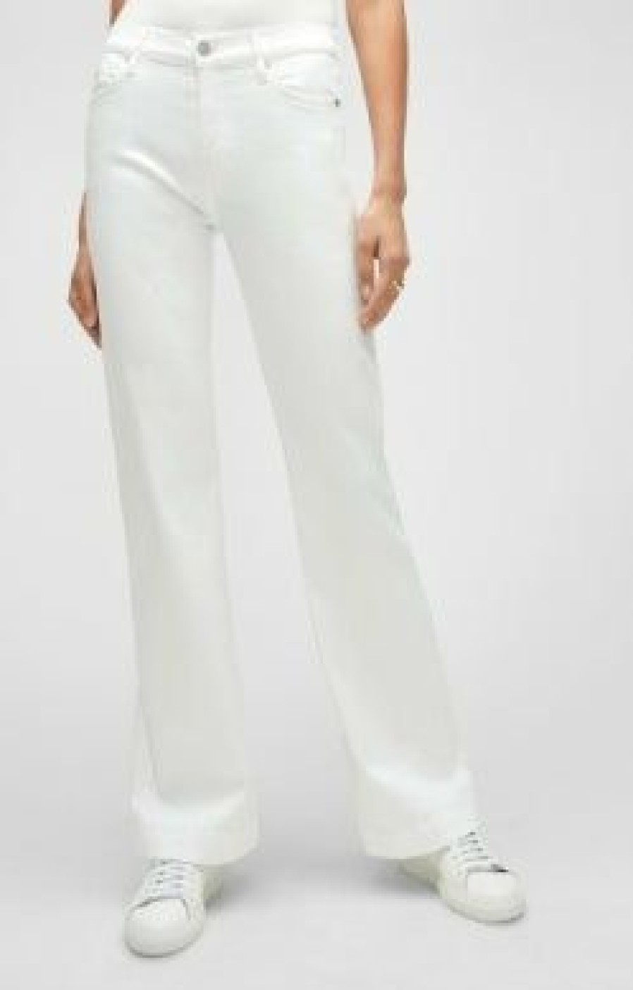 Women * | Prefential Price 7 For All Mankind Slim Illusion Dojo Tailorless Luxe White